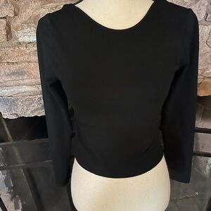 Edikted Black Long Sleeve Crop Top